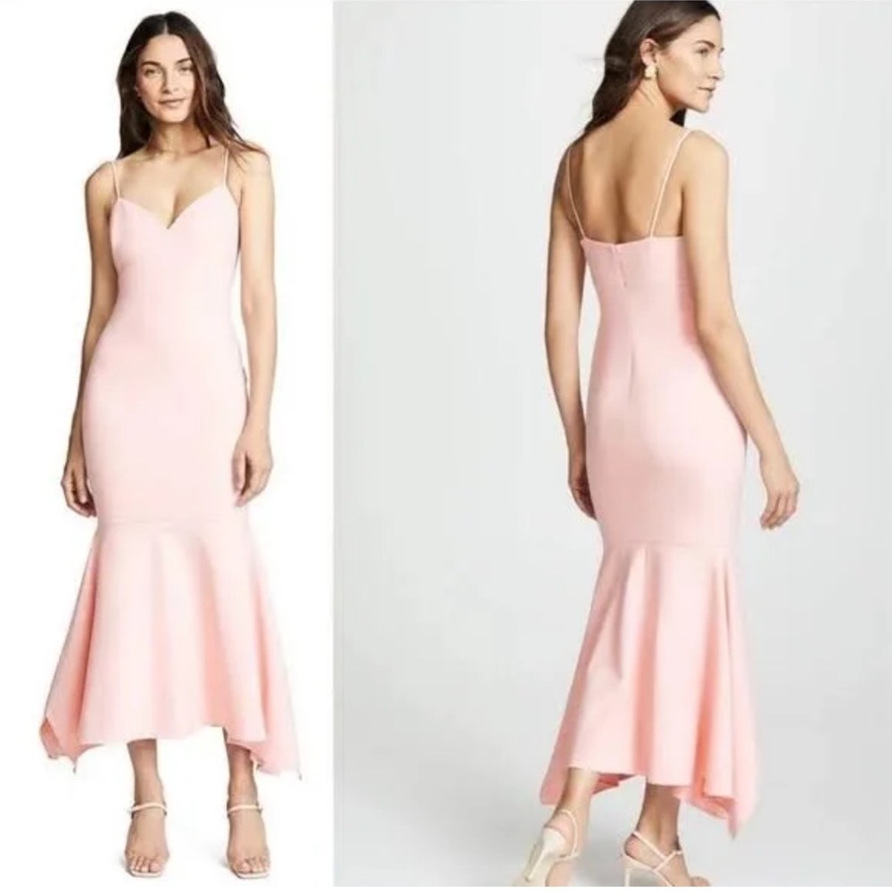 Likely Blush Pink Midi Mermaid Dress